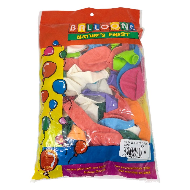 GLOBO 9 PASTEL SURTIDO 50 PZ 