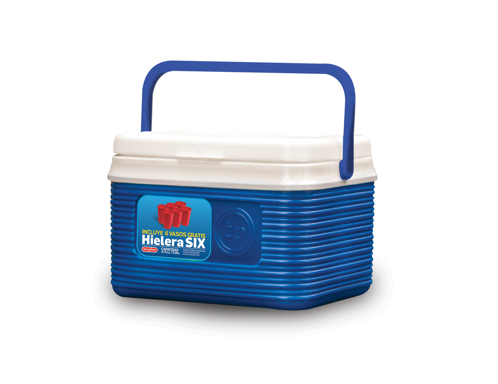 HIELERA SIX 5 QT+6 VASOS AZ TACO 32673