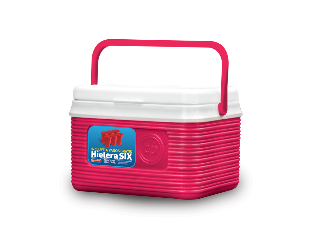 HIELERA SIX 5 QT+6 VASOS RJ TACOPLAST 03267 / 32672