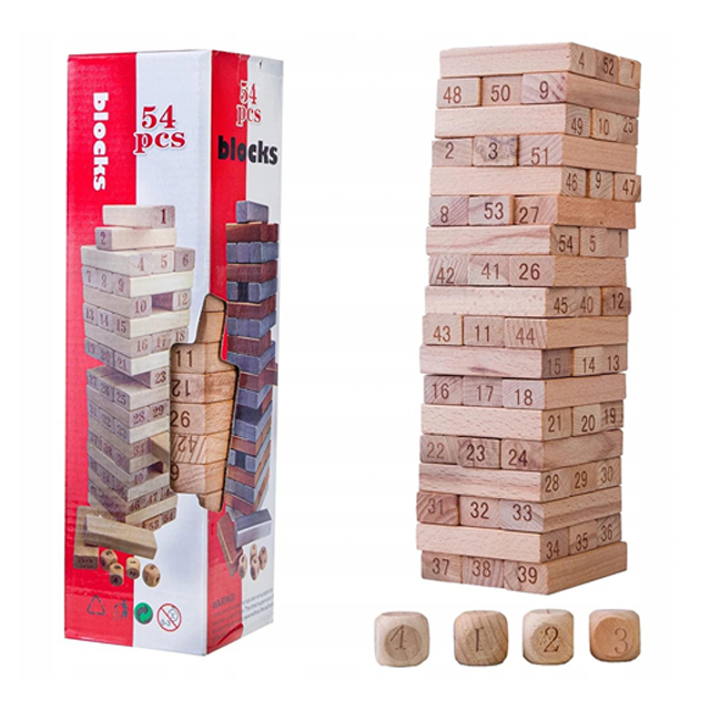 JENGA MAD NATURAL 54 PZ BLOCKS BA-814A