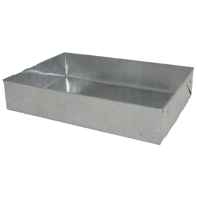 LATA GALVA PAN PEGADITO/SEMITA ALTA 32X22X6.5 CM ARTESANAL