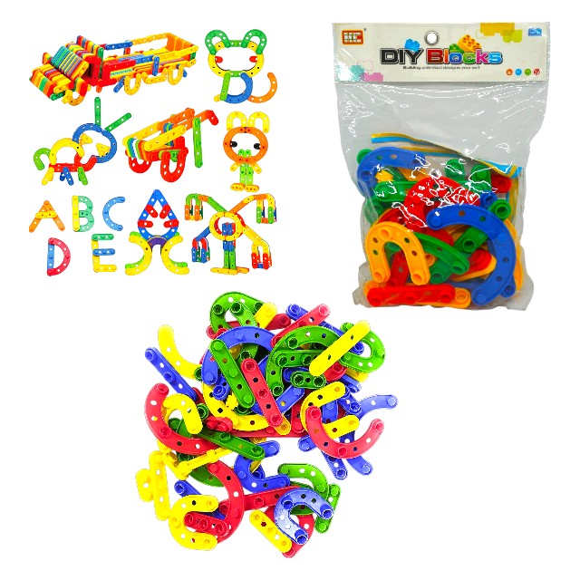 LEGO FIG CURVAS+RECTAS C/AGUJEROS BOL DIY BLOCKS CJ-1389395