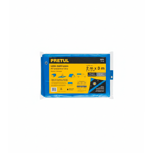 LONA MULTIUSOS 2X3 MT AZUL PRETUL LP-23 23731