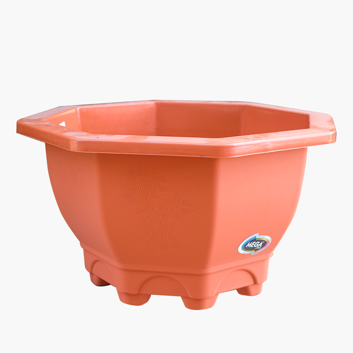 MACETA PLAS 4 OCTAG TERRACOTA MEGA 1767