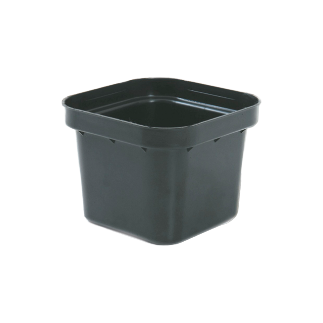 MACETA PLAS CUADRADA NEGRA SALVA 0375