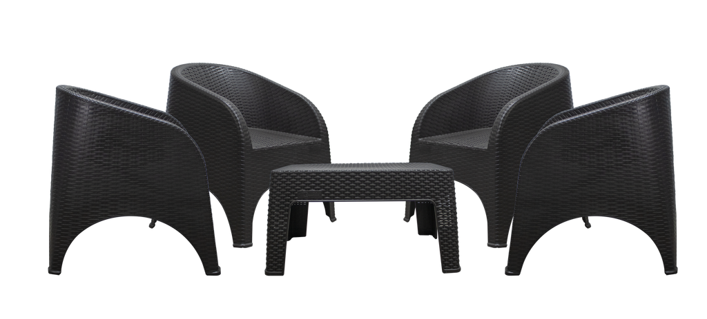 MUEBLES PLAS 4 SILLONES+MESA CF BISTRO FIESTA 184211 SANCHIA