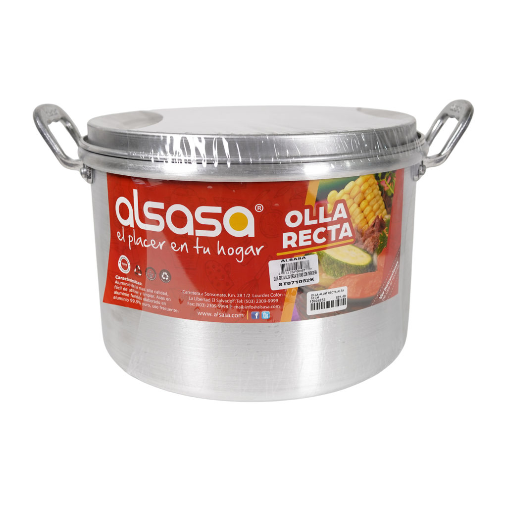 OLLA ALUM RECTA ALTA 32 CM C/O ALSASA ST071032K