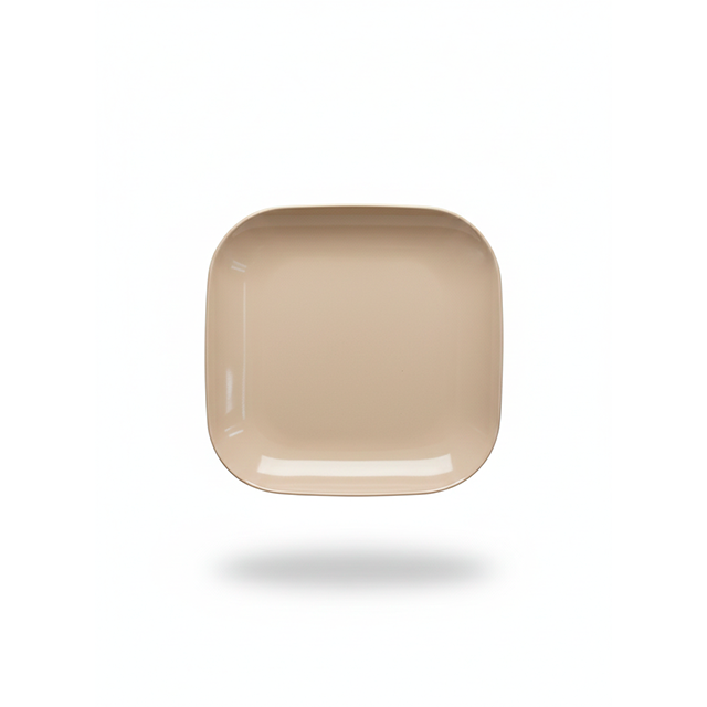 PLATO MELA 8" CUAD BEIGE MARGARITA 021B