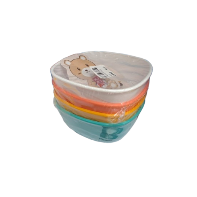 SET 4 BOQUEROS PLAS CUAD 4.5X4.5" XJ-8281