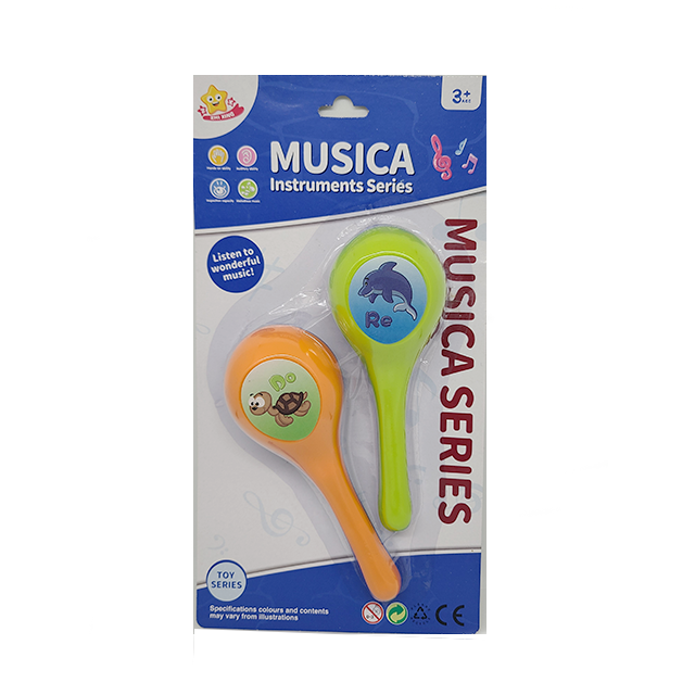 SET 2 MARACAS C/FIGURA COL SURT MUSICA INSTRUMENTS BLIS CJ-4042354