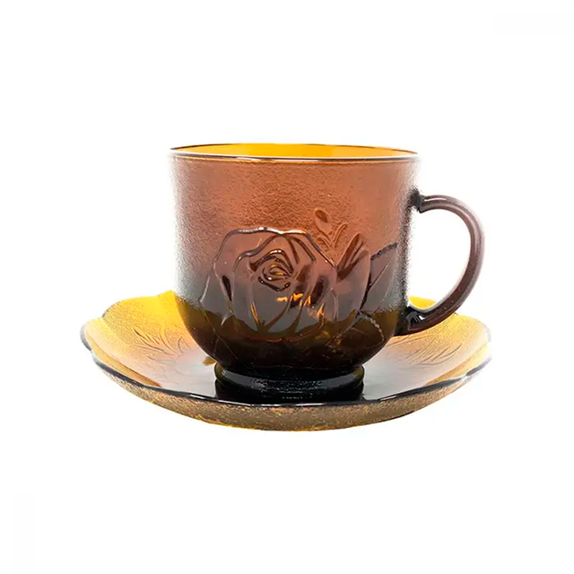 SET TAZA C/PAILA VID 6 OZ DECO ROSA AZ 2 PZ BBC GB-0025A 220102