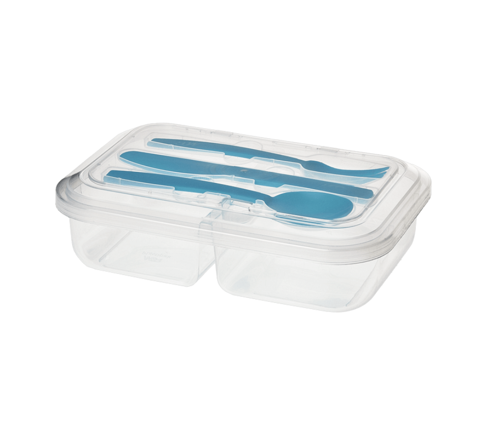 TAPER PLAS REC 1 LT JUNIOR 2 DIV C/CUBIERTOS MYR 1099