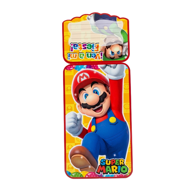 TARJETA CUMPLEAÑOS MARIO BROS PEQ 10 UN SERMEL