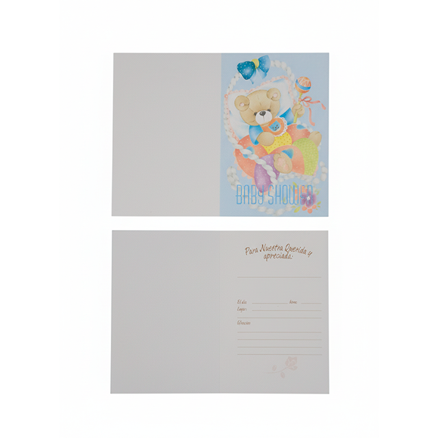 TARJETA INVITACION BABY SHOWER PAQ 12 UNDS