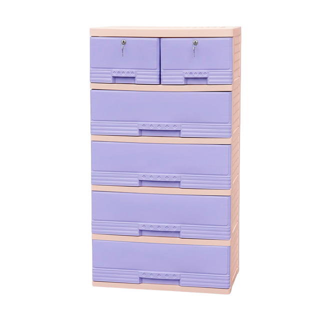 GAVETERO PLAS KING 6 GAV 2 PEQ C/LLAVE BEIGE C/MOR PAST MEGA