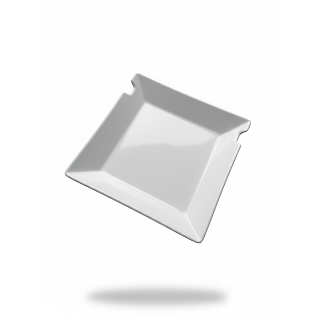 PLATO MELA CUAD 8" C/ABERTURA BL MORENA P2078