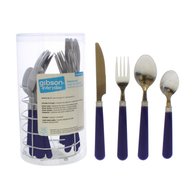 SET CUBIERTOS 16 PZ ACER INOX/PLAS C/ORGANIZ AZ GIBSON MAYS 703-5352816