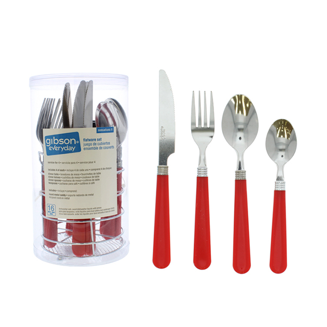 SET CUBIERTOS 16 PZ ACER INOX/PLAS C/ORGANIZ RJ GIBSON  703-5352916