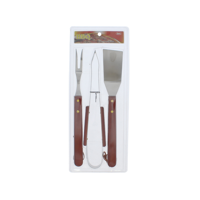 SET 3 UTENSILIOS ACER/MAD P/BARBACOA LISOS RJ MAYS 741-BTS8002