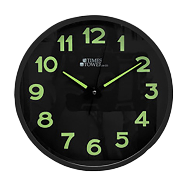 RELOJ PARED 10" CM LISO BL/VD NG/VD TIMES TOWER MAYS 602-04679