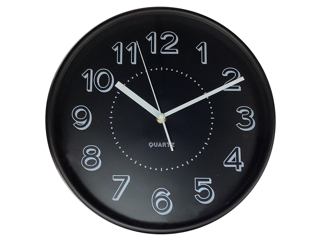 RELOJ PARED 11.8" CM LISO NG/BL TIMES TOWER MAYS 602-01058