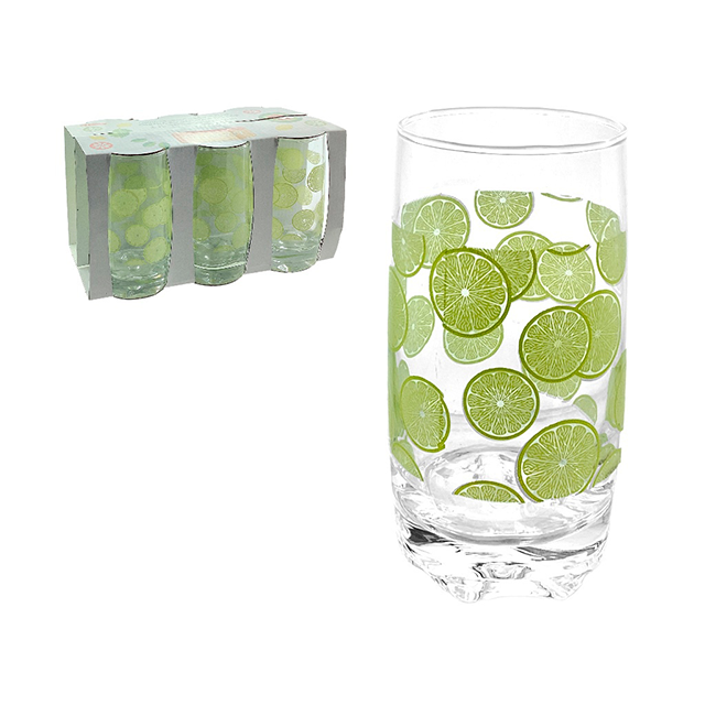 SET 6 VASOS VID 12 OZ D/NARANJA TRANS/AMARI HARTIN MAYS 751-10700068A