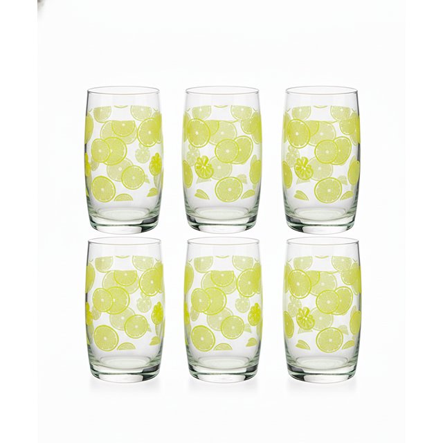 SET 6 VASOS VID 12 OZ D/NARANJA TRANS/VD HARTIN MAYS 751-10700068B