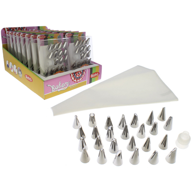 SET 28 PZ UTENSILIOS REPOSTERIA SILICON/ACER INOX BISTRO MAYS 739-84622