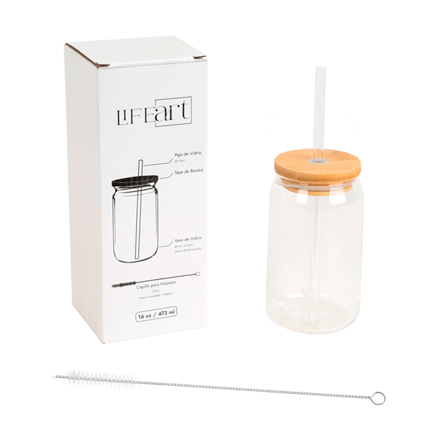 VASO VID C/CARRIZO 16OZ/475ML LIFE ART MAYS 751-01063