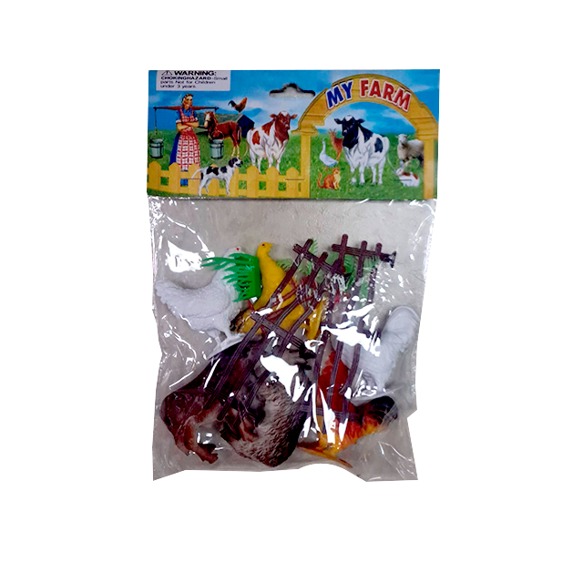 SET 6 ANIMALES GRANJA C/CERCA BOL MY FARM 828-3