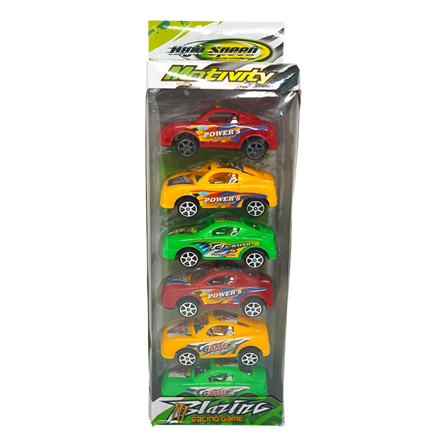 SET 6 CARROS PLAS T/HATCHBACK CAJ CJ-0761205