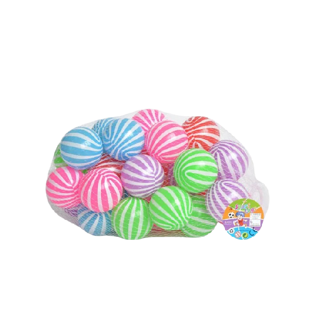 PELOTA PLAS RAYADA 30 PZ RED 5515 CJ-0771563