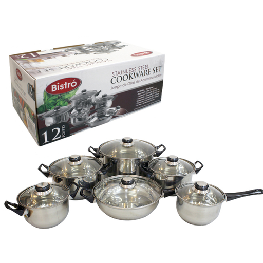 [15012402] SET 12 PZ OLLAS VID/ACER 16/18/20/24 CM BISTRO 713-0457607