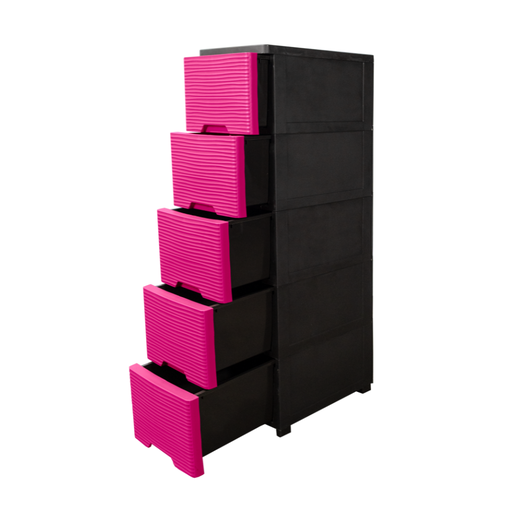 [15012712] GAVETERO PLAS COMPACTO 5 GAV 26X40X110.6 CM ROSA TINY SANCHIA