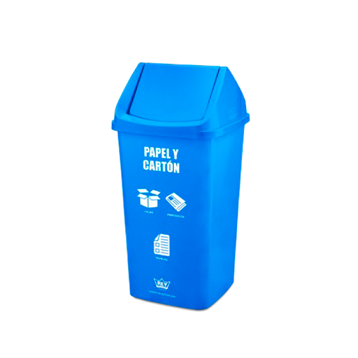 [15012840] CONTENEDOR URBANO/BASURERO PLAS #80 75 LT C/T VAIVEN PAP/CART AZ REYPLAST TCX037797
