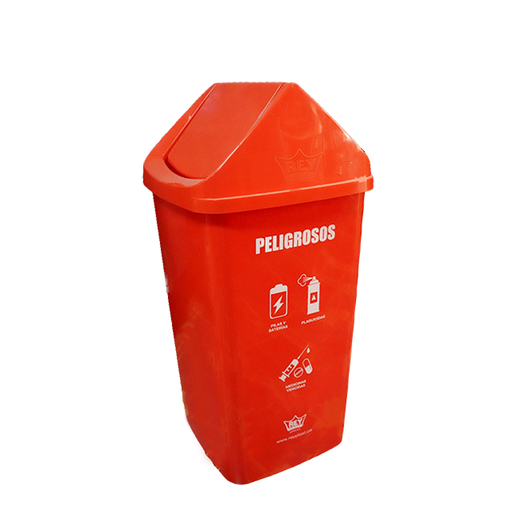 [15012856] CONTENEDOR URBANO/BASURERO PLAS #80 75 LT C/T VAIVEN PELIGROSOS RJ REYPLAST TCX037597