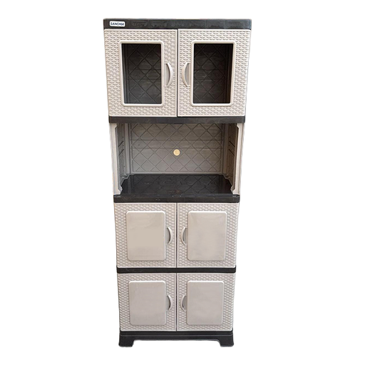 [15013078] CHINERO PLAS TERESITA RATAN 4 NIV C/2 PTAS VID 160X60.5X40 CM BEIGE SANCHIA