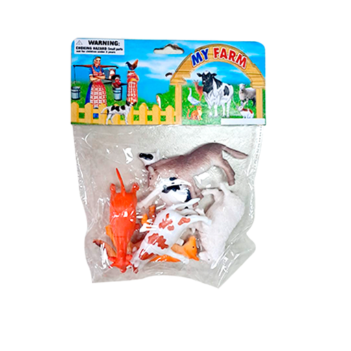 [15014037] SET 6 ANIMALES GRANJA PLAS 4" BOL CASAMAS 1322