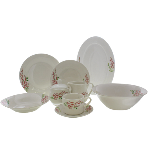 [15014219] VAJILLA PORCE 45 PZAS BL/ROS/VD ROYAL LINE 705-4522