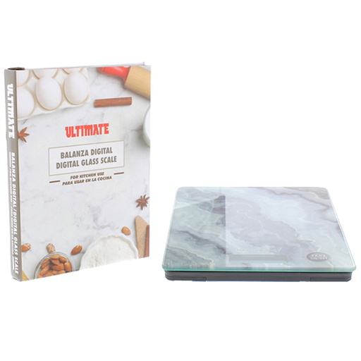 [15014229] BASCULA/PESA P/COCINA DIGITAL VID 20X15CM ULTIMATE 739-04096