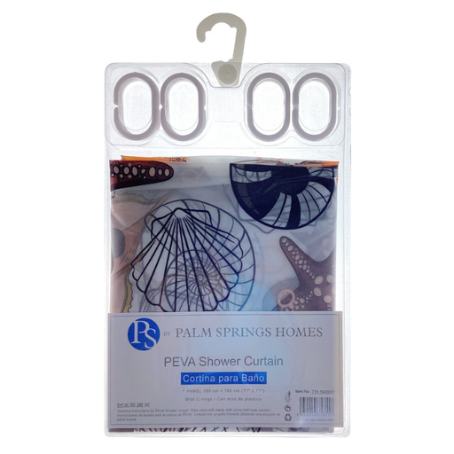 [15014287] CORTINA P/BAÑO PLAS 180X180 CM DECO SURT PALM SPRINGS MAYS 711-1435811