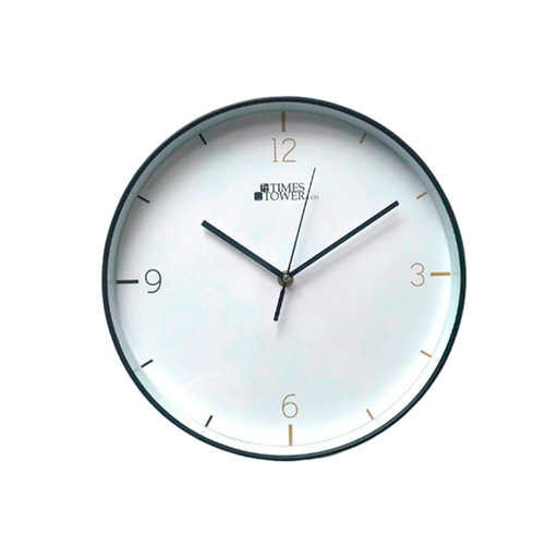 [15014360] RELOJ PARED PLAS 11.8" RED NG/BL TIMES TOWER 602-02244
