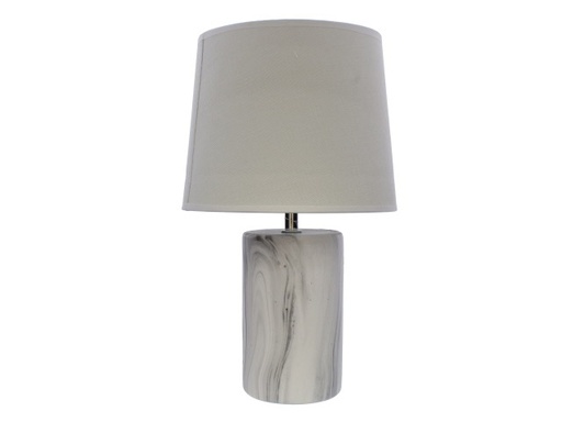 [15014369] LAMPARA MESA 34.5 CM CERA/TELA BL/GR/CREMA DECORE MAYS 604-03698