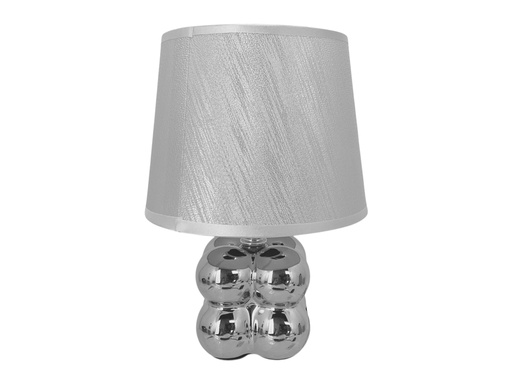 [15014376] LAMPARA MESA 26 CM CERA/TELA PLATEADO DECORE 604-2403280