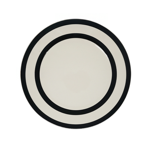 [15014446] PLATO CERA RED 10.5" C/RAYAS BL/NG LIFE ART N21-02255