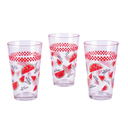 SET 3 VASOS VID 16 OZ DECO ROSAS HOMESTAR 366477