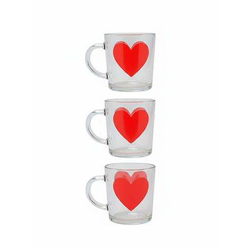 [15014641] SET 3 TAZAS VID 12 OZ CONI DECO FLORES MAMA TRANS 8534