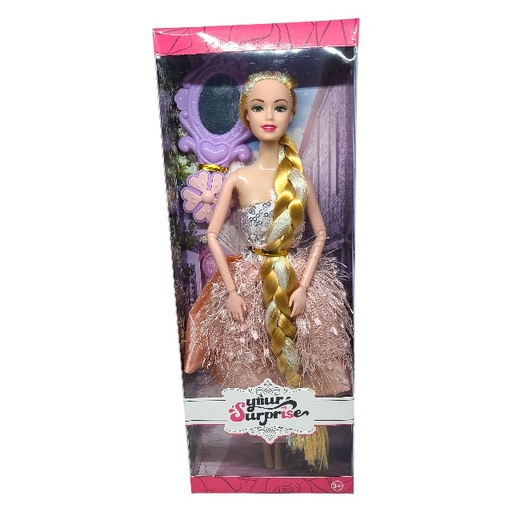 [15015051] MUÑECA T/BARBIE TRENZA LARGA C/ESPEJO CAJ BLM55B5