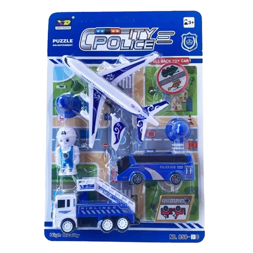 [15015062] SET POLICIAL AVION/BUS/CAMION C/ACCES BLIS GX-858-7C