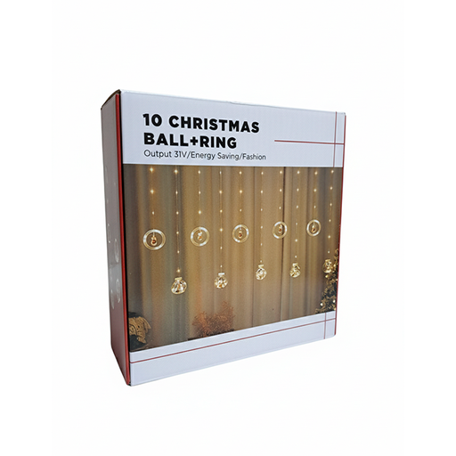 [15015173] CASCADA 10 LUCES ESTRELLA/BOLAS MULTICOL CAJ 6152-6